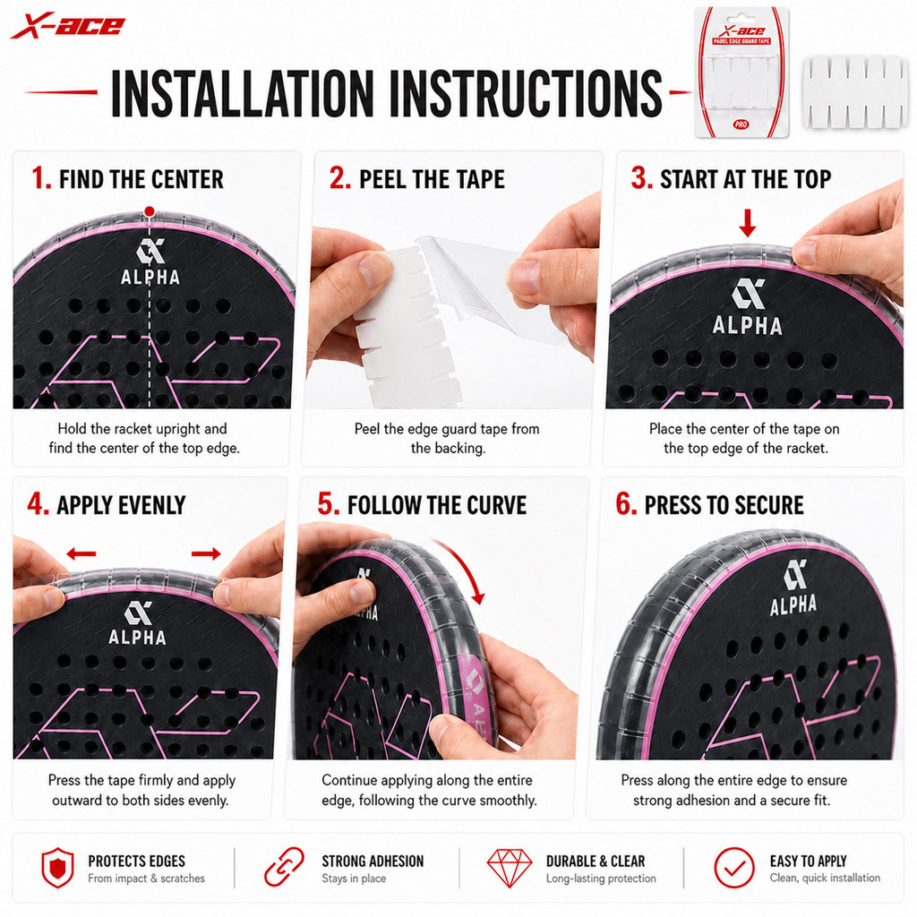 X-ACE Padel Racket Edge Guard  - đánh giá và giá Side Tape Racket