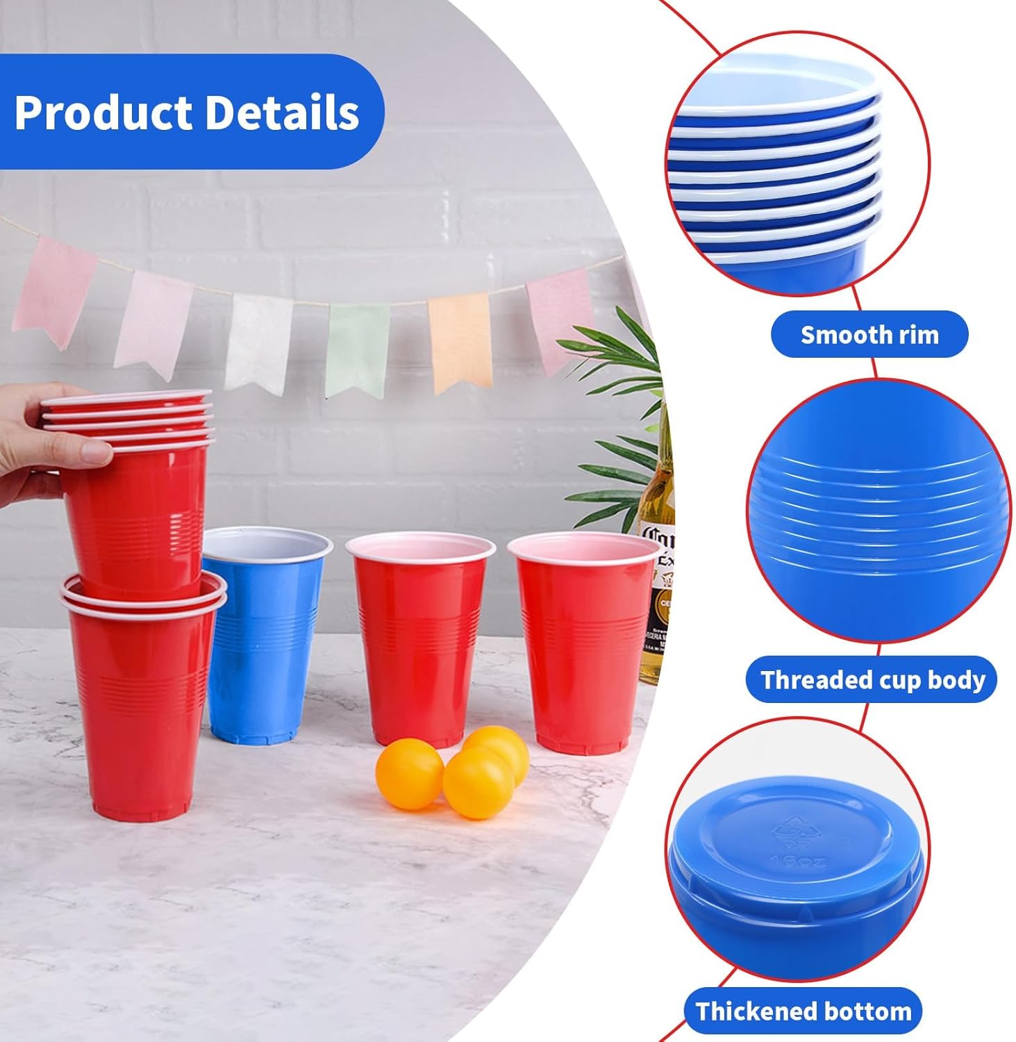 60 Pcs 16 Oz Plastic Party Cup - đánh giá và giá Table Tennis Kit